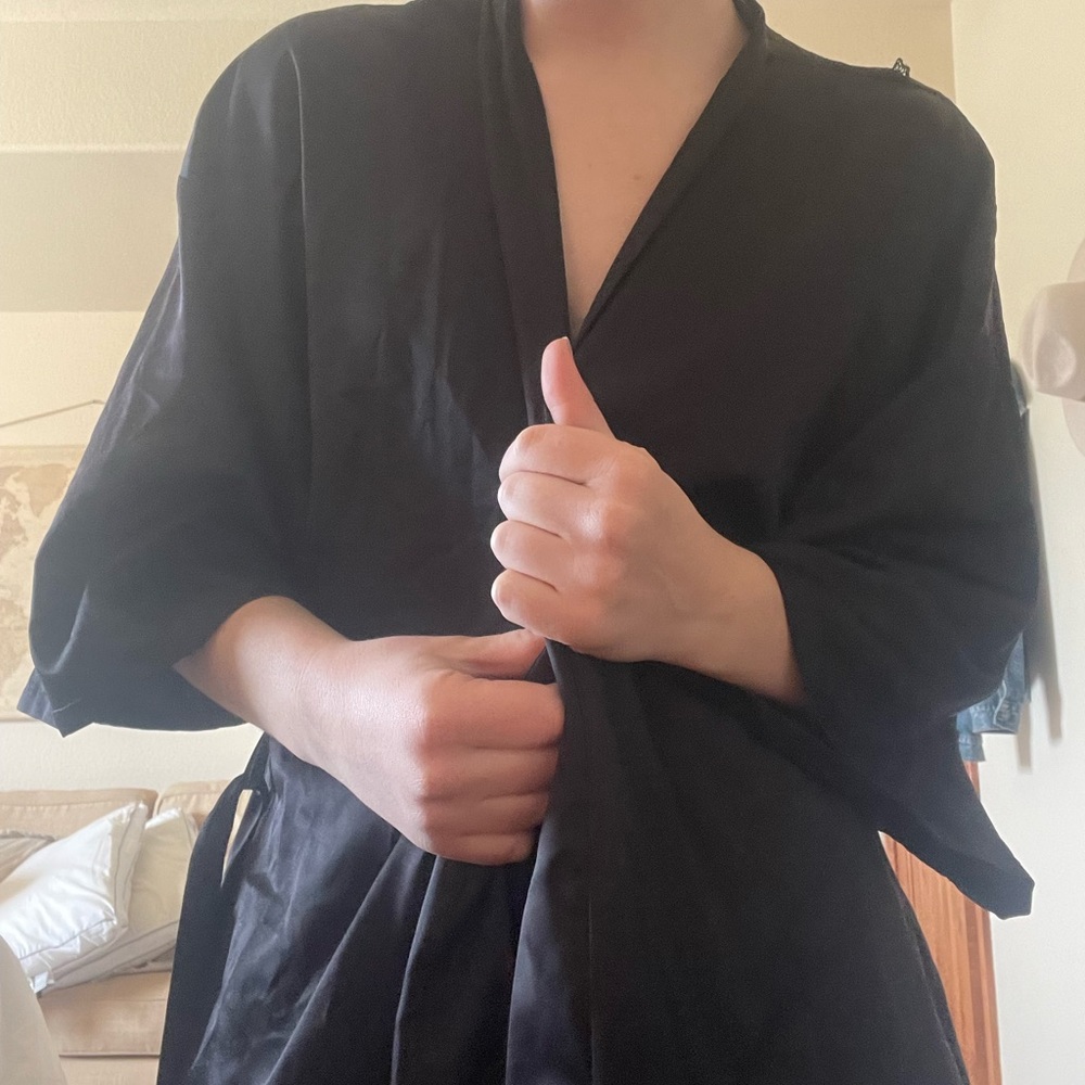 Never worn silk robe - detailing on back